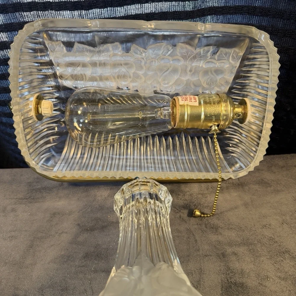 Anne Hutte Bleikristall Lead Crystal Bankers Desk Lamp - Working Rare Vintage